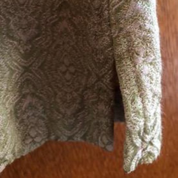 Habitat Clothes to Live in Women's Brocade Blouse/Jacket, Shacket, Olive/Pink - Picture 7 of 10
